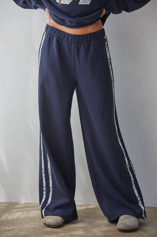 L9896B | Knit Cotton Wide Leg Pants
