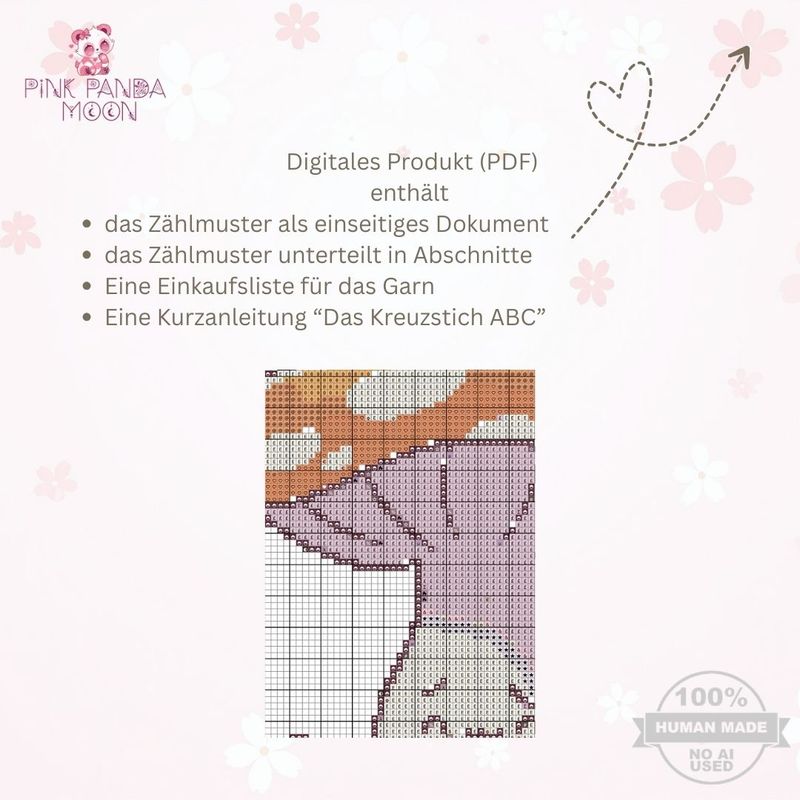 Kreuzstichvorlage Kawaii Shroom gelb