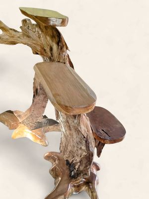 Natural Teak Root 3-Tier Display Stand