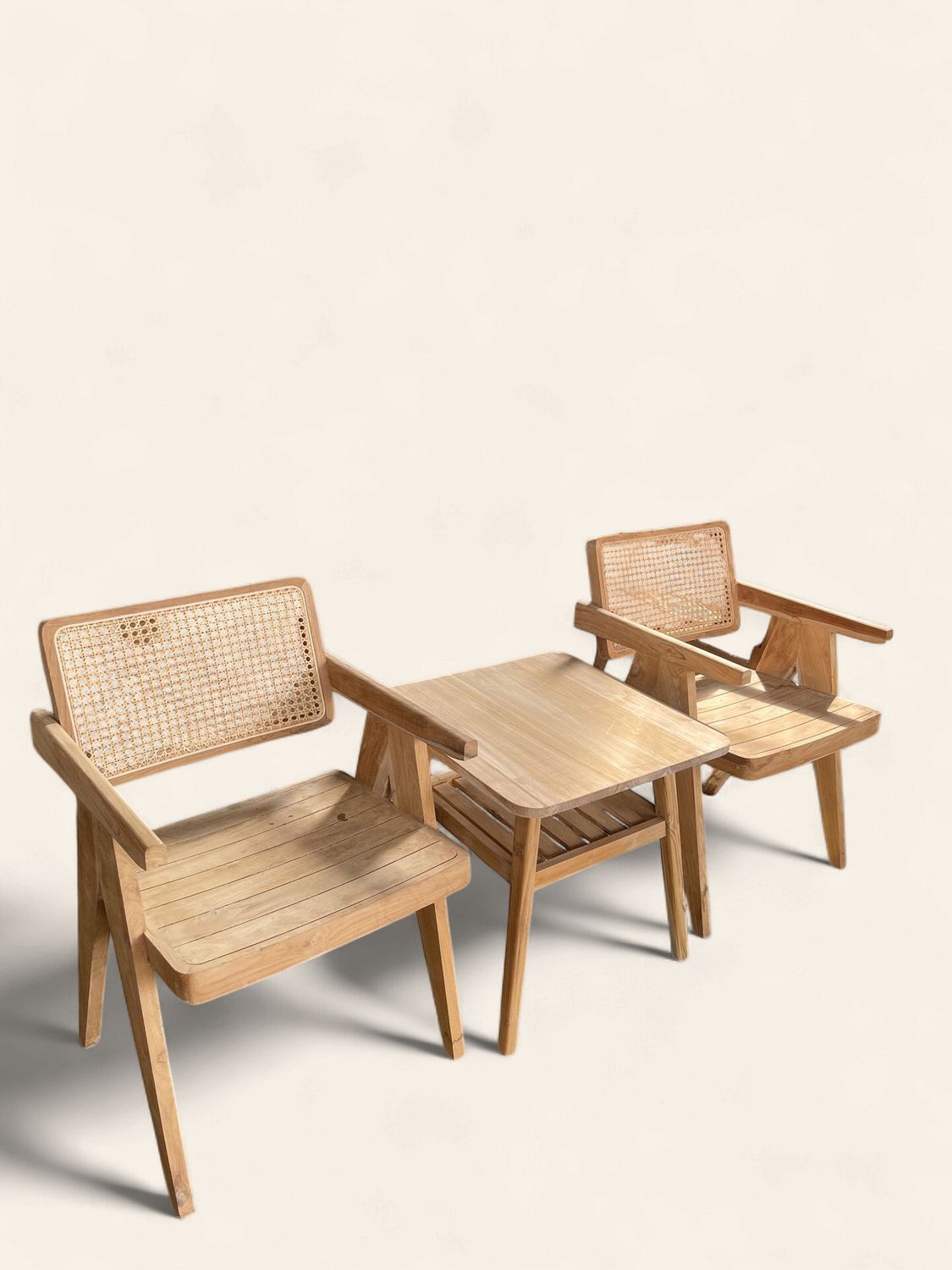 Minimalist Teak/Rattan group