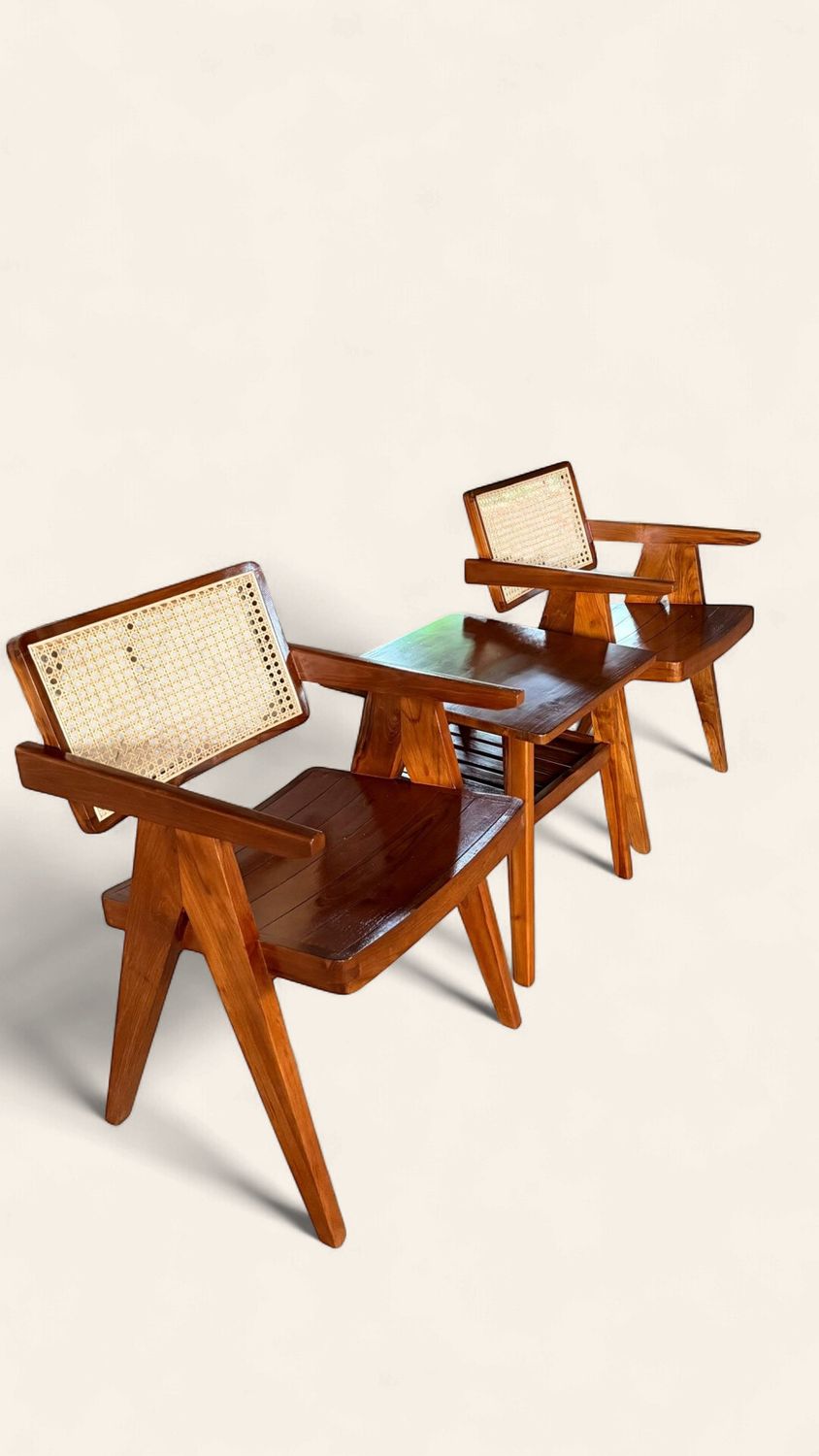 Minimalist Teak/Rattan group