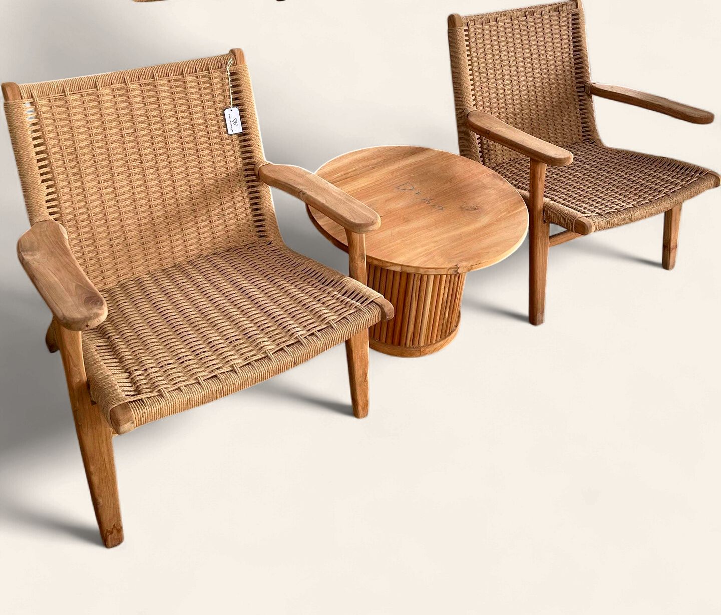 Teak and Rattan 3-piece