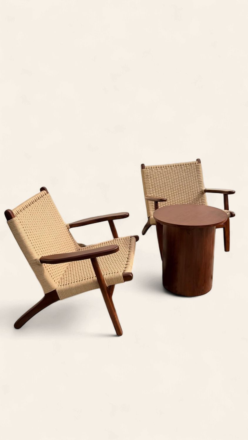 Teak and Rattan 3-piece
