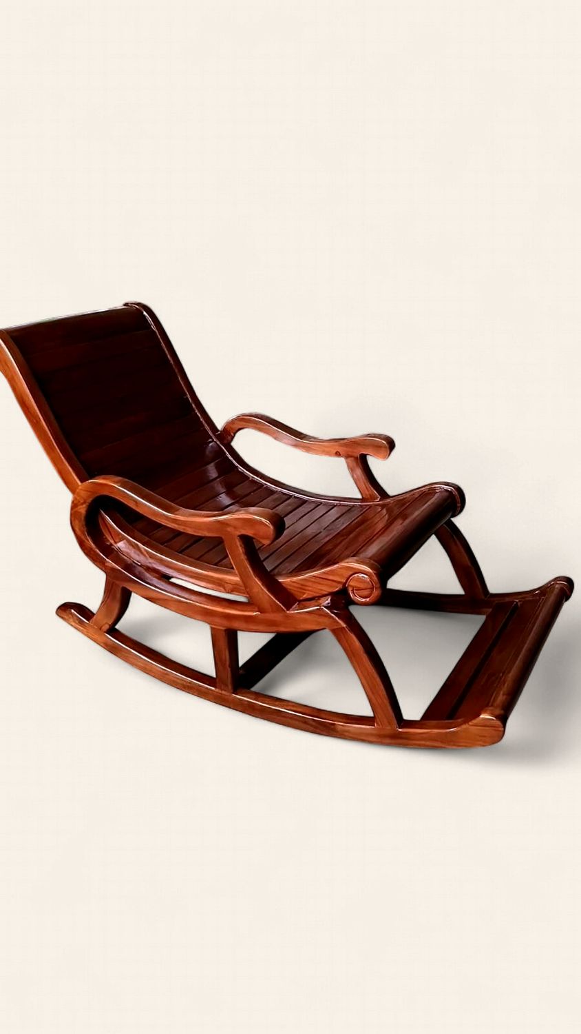 Japanese style teak rocking chair