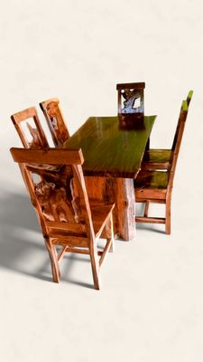 Handcrafted Teak Wood Dining Set