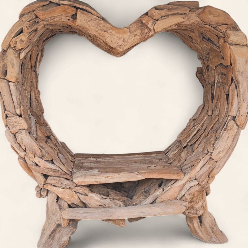 Teak comp. Heart bench