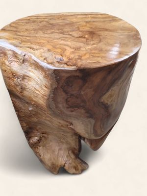 Small Organic Teak Round Side Table