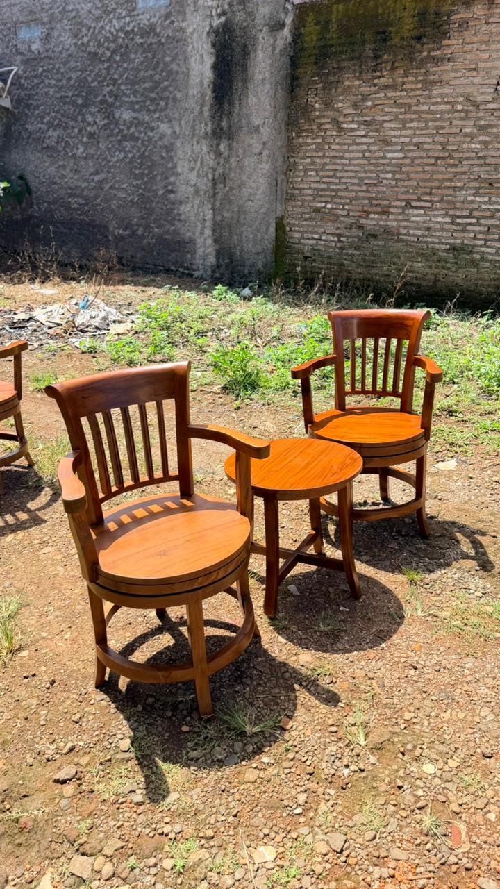 3 Piece Teak Swivel Group
