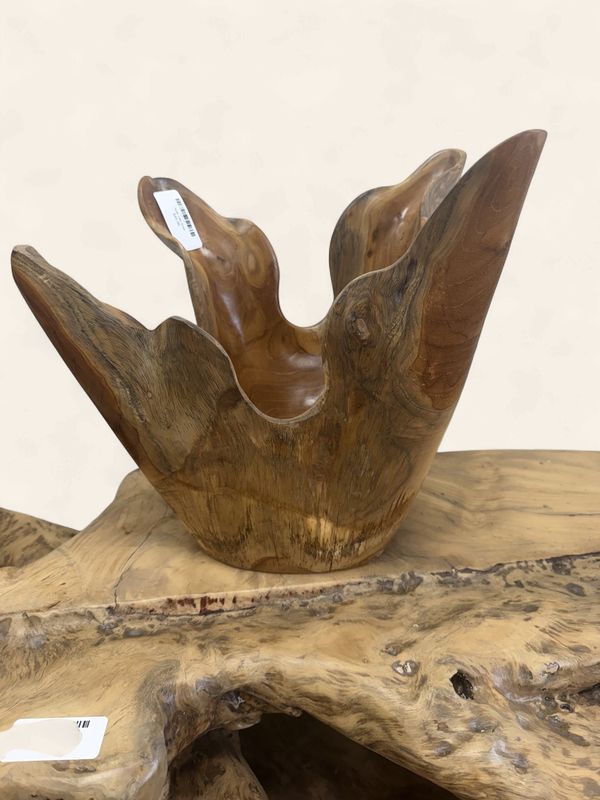 Teak tulip bowl