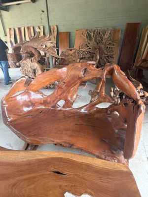 XXL Natural Teak Root Outdoor Bench XXL Natural Teak Root Outdoor Bench