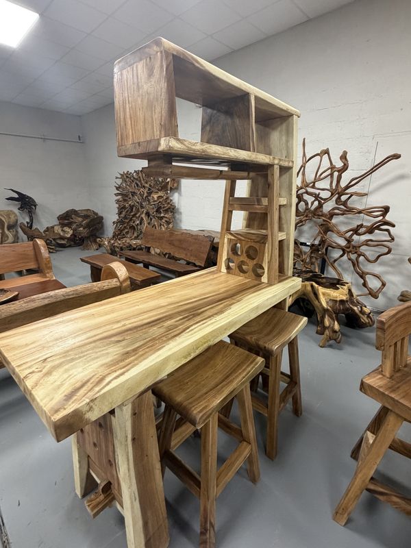 Suar Wine Bar Set with 4 Stools