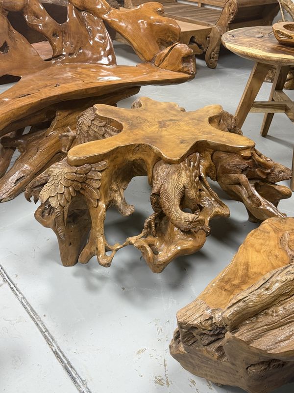 Teak Hand Carved Coffee Table