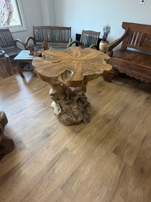 Teak Root Pub Table &amp; Display Table
