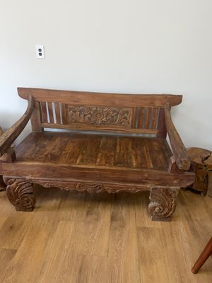 Small Rustic Java Wood Bench Small Rustic Java Wood Bench