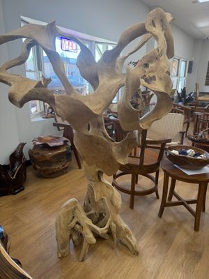 XXL Abstract Teak Root Floor Sculpture