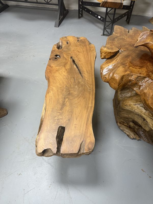 Teak Root Flat Garden Bench