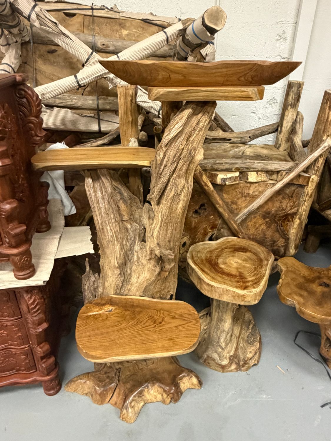 3-Tier Solid Teak Display Stand