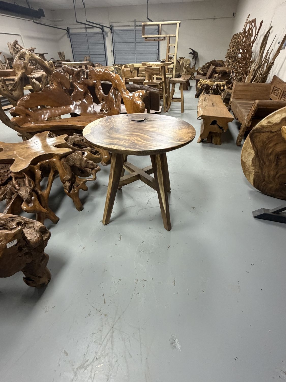 Suar Round Top Bistro Tables with 4 Chairs