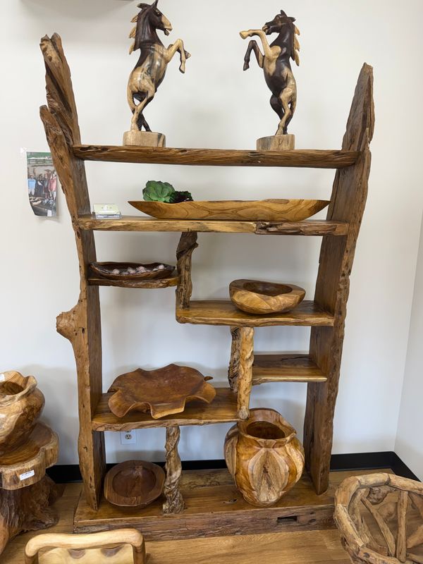 Teak Erosion Shelving Unit