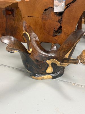 Handcrafted Sono Wood Tulip Floor Vase – Small