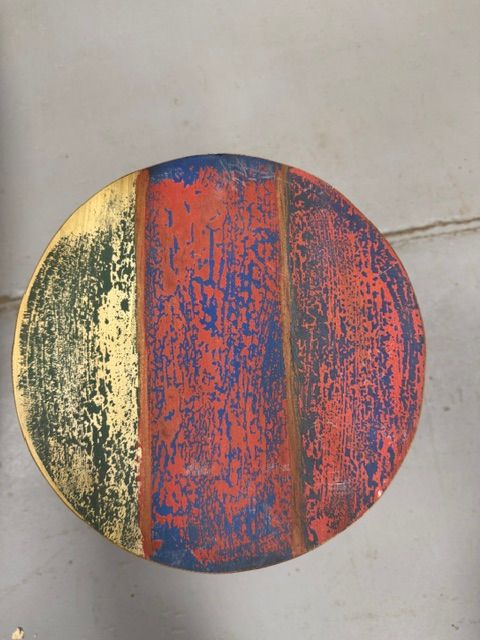 Reclaimed Boat Wood Low Stool – Small