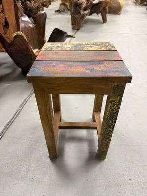 Small Reclaimed Boat Wood Side Table