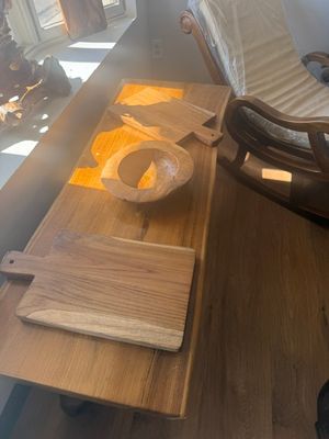 Full-Size Teak Root Coffee Table with Solid Teak Top