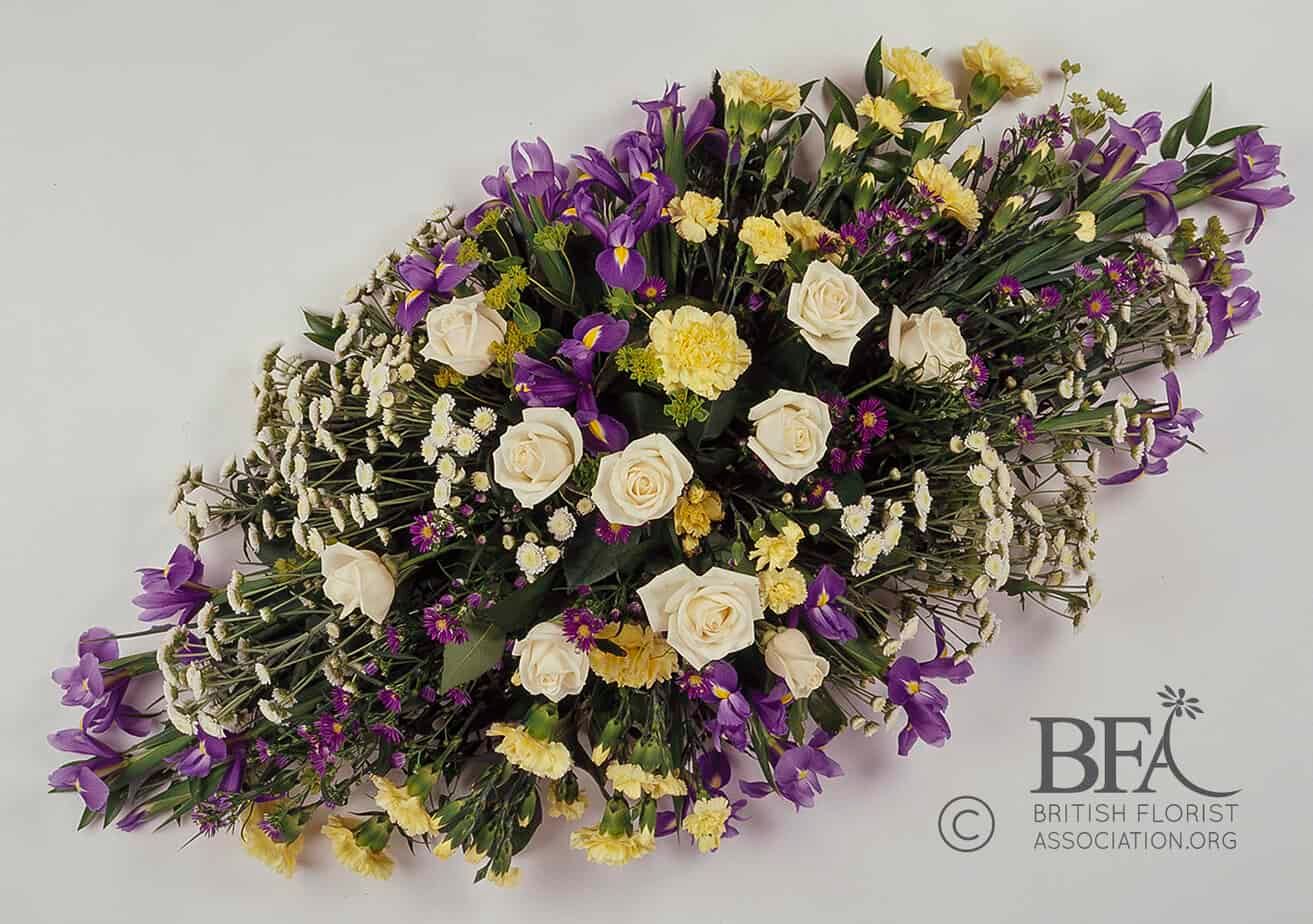 Yellow, White and Purple Spray