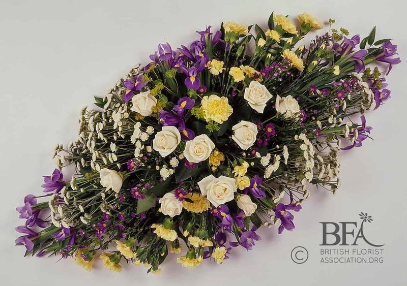 Yellow, White and Purple Spray