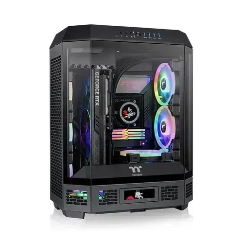 Thermaltake The Tower 600 Mid-Tower ATX Case; 3 Tempered Glass Panels; Hidden-Connector Motherboard Support; Rotational PCI-e Slots