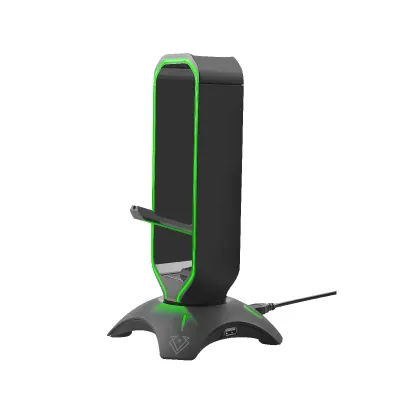 Vertux Extent RGB Headset Stand with Built-in Mouse Bungee &amp; USB Hub – 3-in-1 Gaming Accessory