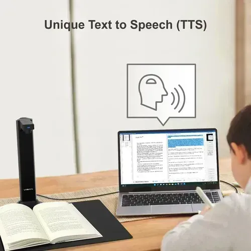 VIISAN DL8 Innovative Document Scanner, USB Book Scanner with Asymmetric Lighting Tech, OCR Auto-Flatten &amp; Deskew, 13MP Document Camera for Desktop/Laptop, Capture Size A3, Works with Windows &amp; macOS