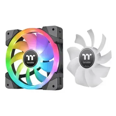 Thermaltake SWAFAN EX 12 RGB PC Desktop Cooling Fan, 3 Pack, 500-2000 RPM, Magnetic Connection, Reversable Blades, Controller Included, 120mm