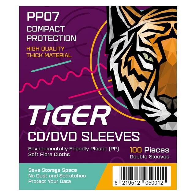 Tiger CD/DVD Colored Double-Sided Sleeves
