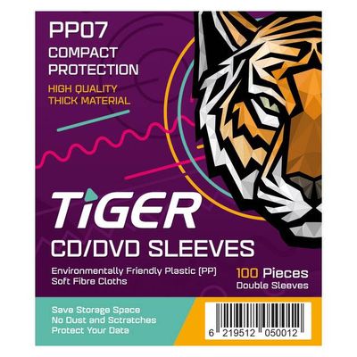 Tiger CD/DVD Colored Double-Sided Sleeves