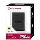 TRANSCEND 250GB EXTERNAL SSD ESD270C USB3.1 TYPE C 520MB/S SPEED