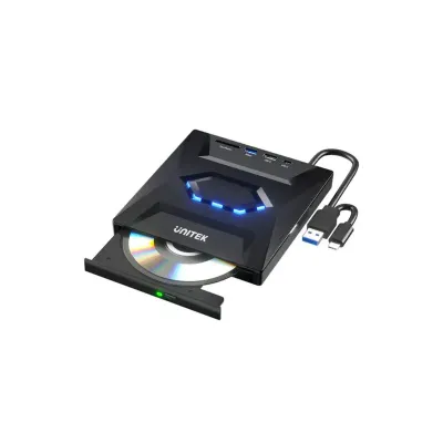 UNITEK 5-in-1 External Optical Drive with USB Hub