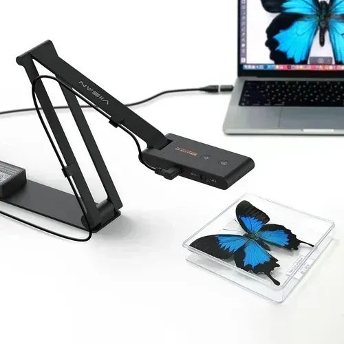 VIISAN VS13AI USB Document Camera with AI-Noise Reduction Mic, 13MP 4K Ultra HD A3-Size Capture, Dual-Mode Autofocus, LED Light, Foldable for Web Conferencing, Live Demo, Compatible macOS &amp; Windows
