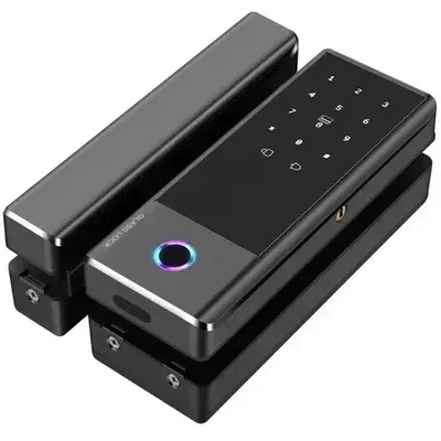 Locstar-C83a Intelligent Home Digital Electronic Glass Door Lock Wifi Tuya App Card Fingerprint Password Smart Door Lock