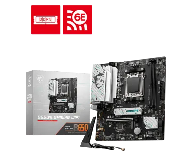 MSI B650M GAMING WIFI DDR5 Micro-ATX Motherboard — AMD B650 Chipset, AM5 Socket, Ryzen 7000/8000/9000 Support, DDR5 7800+ (OC), PCIe 4.0, Dual M.2 Gen4, Wi-Fi 6E &amp; Bluetooth 5.3, 2.5Gb LAN, HDMI 2.1 &amp;