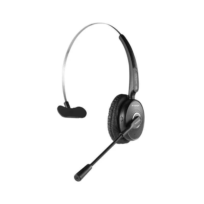 Promate Engage Over-Ear Mono Bluetooth Headset – HD Voice, Noise-Cancelling Mic, 14h Talk Time