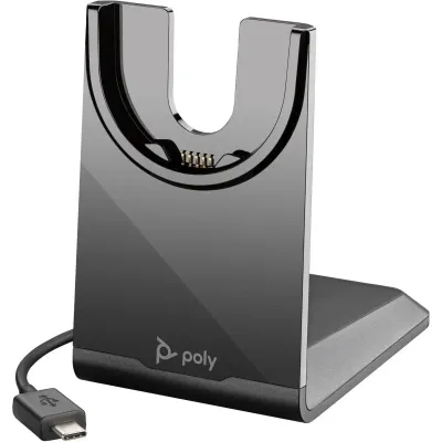 Poly Voyager Focus 2 USB-C Headset Bundle, with USB-C/A Adapter &amp; Charging Stand