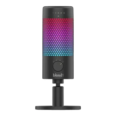 Bloody GM50 Pro USB Streaming Microphone – 4 Polar Patterns, RGB Lighting, Tap-to-Mute, High-Fidelity Sound for PC, Mac &amp; Consoles