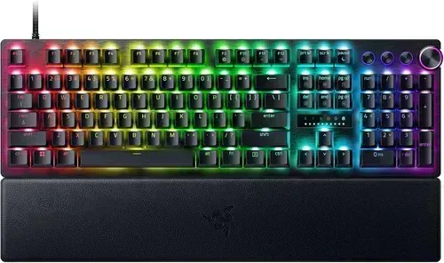 Razer Huntsman V3 Pro Esports Gaming Keyboard: Analog Optical Switches - Razer Snap Tap - Rapid Trigger - Adjustable Actuation - Media Keys &amp; Dial - Doubleshot PBT Keycaps - Wrist Rest - Black