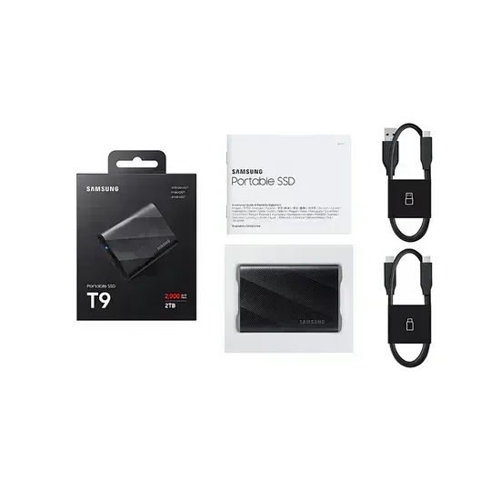 Samsung T9 2TB Portable SSD – USB 3.2 Gen 2x2, Up to 2,000 MB/s Read, Rugged Design, AES 256-bit Encryption, Black