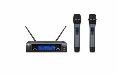 CMX UHF Wireless Microphone System – Dual Channel with Handheld Mic, Adjustable Frequency, Long Range, LCD Display