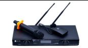CMX UHF Wireless Microphone System – Dual Channel with Handheld Mic &amp; Bodypack Lavalier Mic fixed frequency