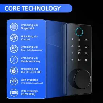 Locstar-C87 TTlock Bluetooth 4.1 App Password Card Key Smart Deadbolt With Fingerprint