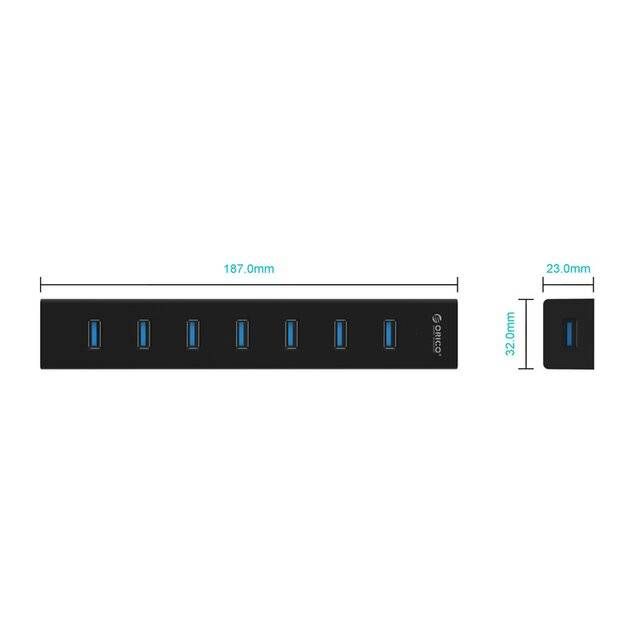 Orico 7-Port USB 3.0 Hub [H7013-U3-AD-BK-BP]