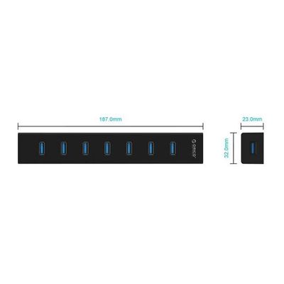 Orico 7-Port USB 3.0 Hub [H7013-U3-AD-BK-BP]